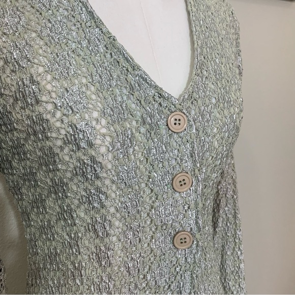 VTG 90s Textured Knit Cardigan - Picture 5 of 10